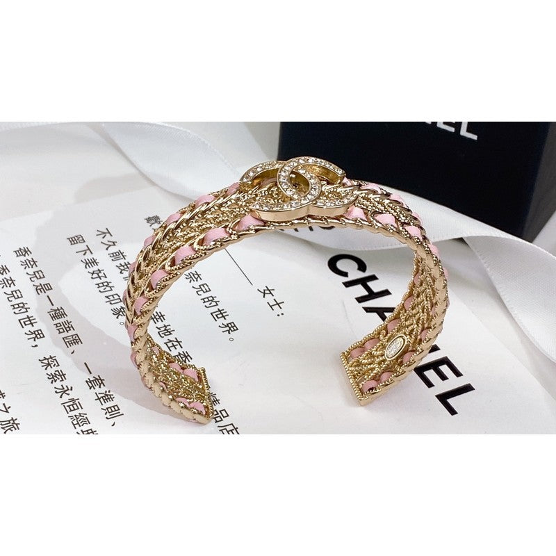 18K Chanel Pink Strass Cuff Bracelet