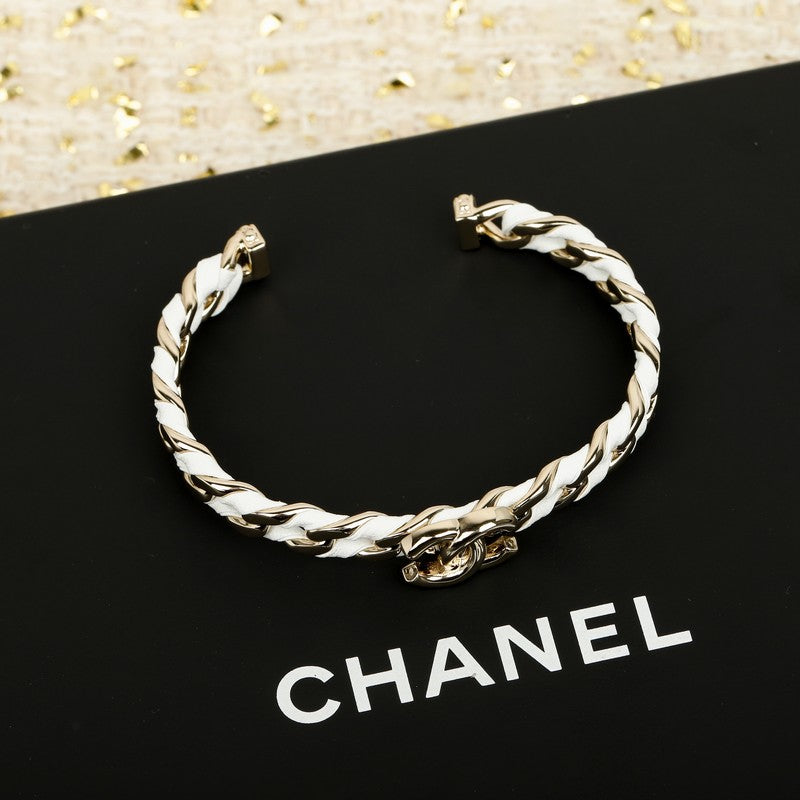 18K Chanel Color Leather Bracelet