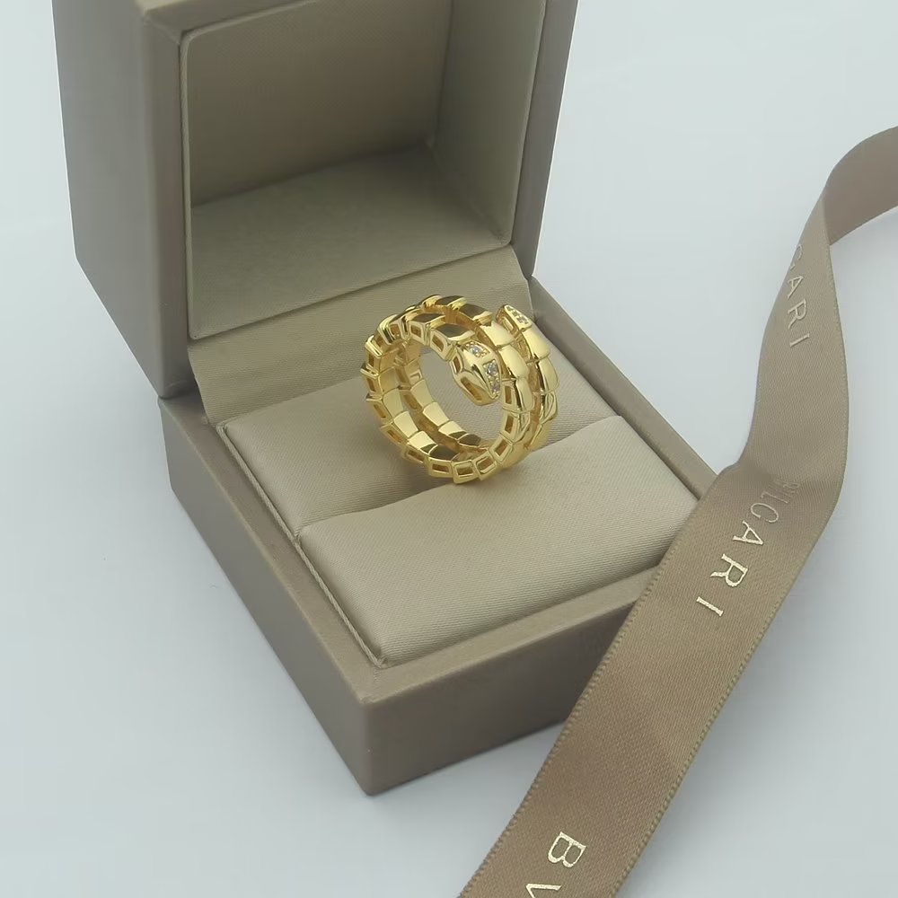 18K BVLGARI BV Serpenti Viper Demi Diamond Ring