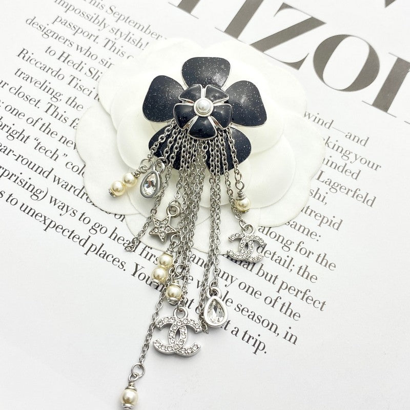 18K Chanel Camellia Tassel Brooch