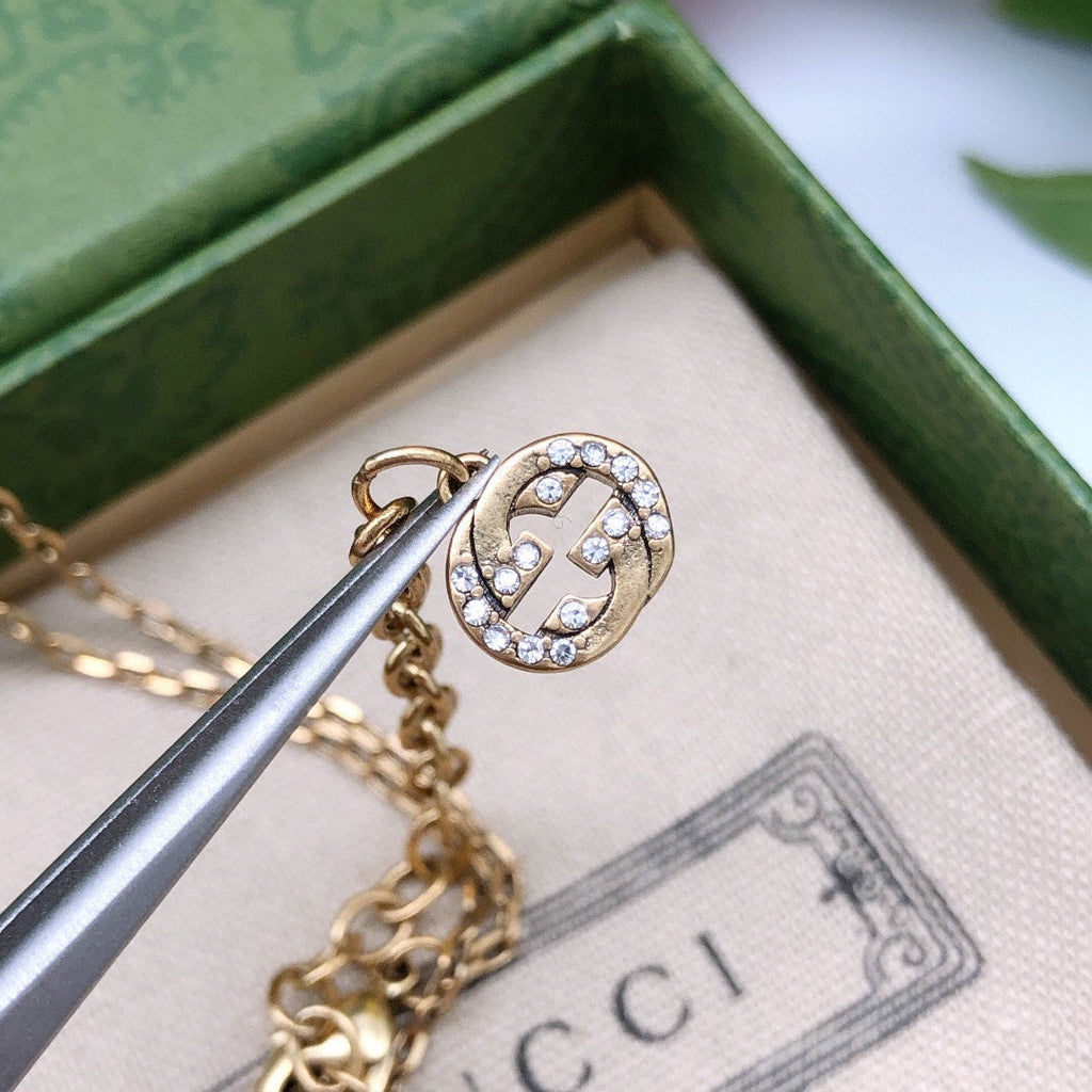 18K Gucci Crystal Necklace