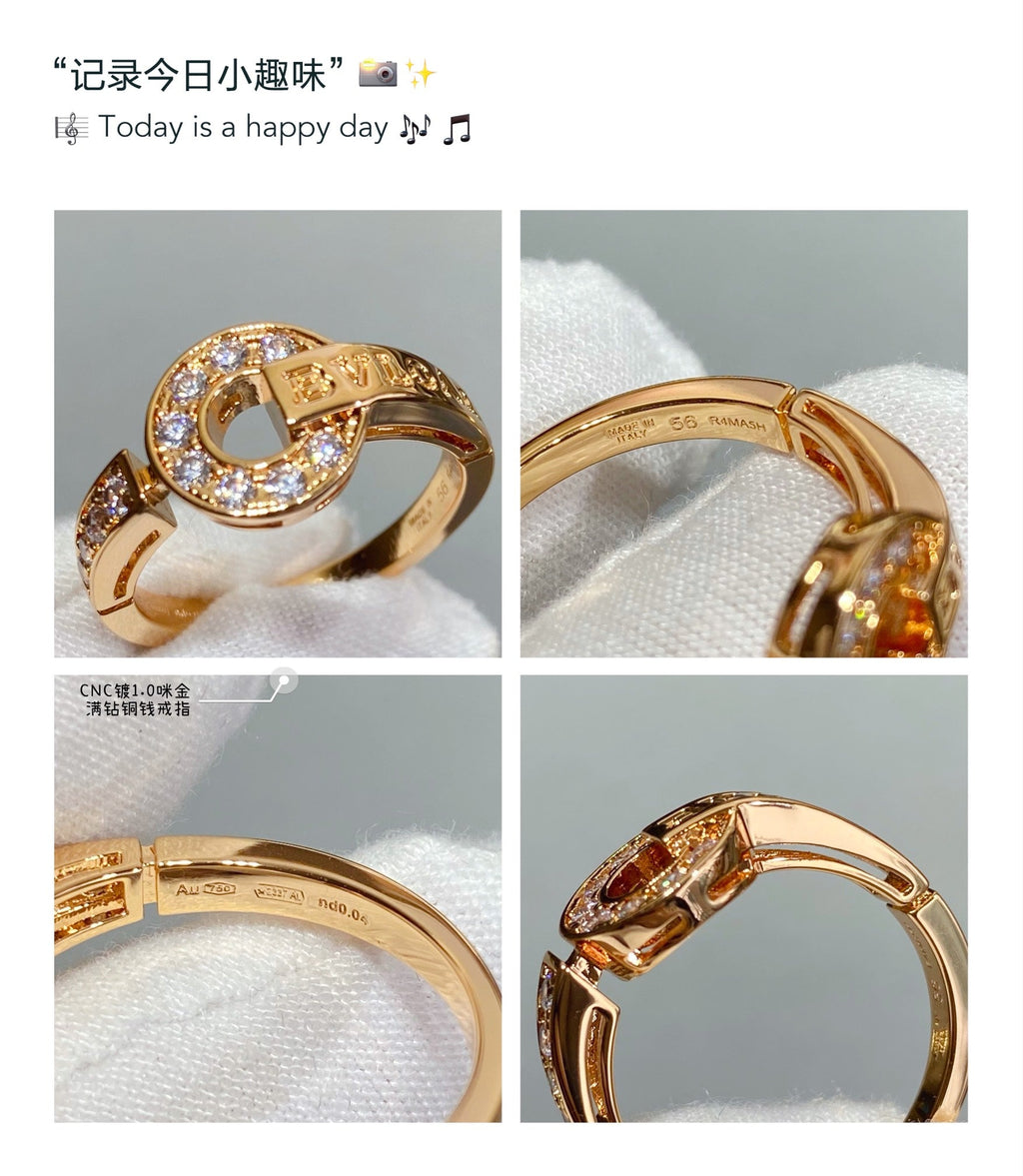 18K BVLGARI BV Diamond Ring