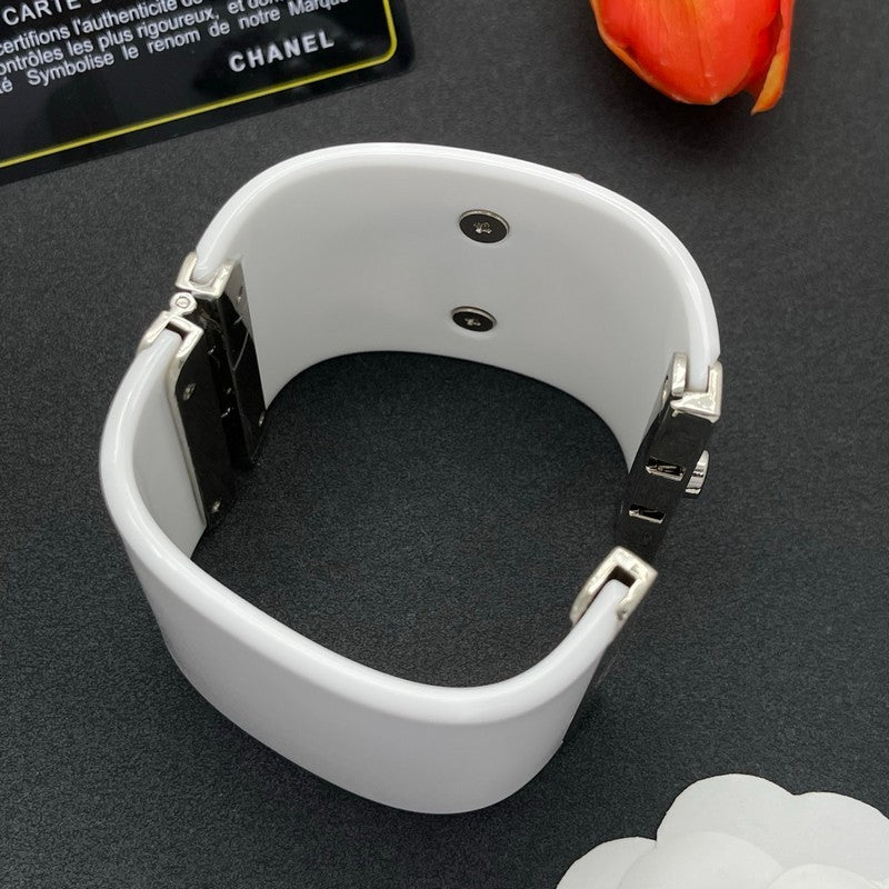 18K Chanel Pearl & Diamond White Cuff Bracelet