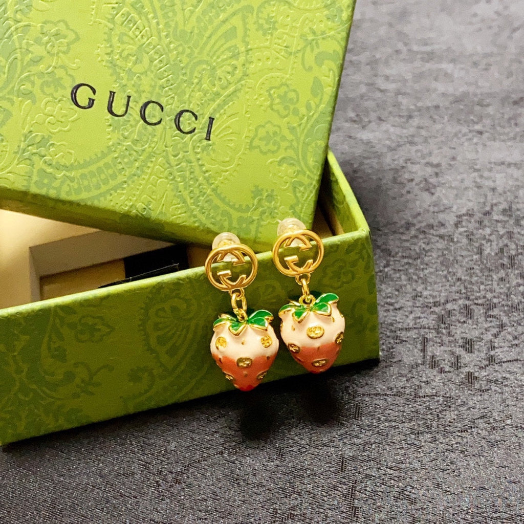 18K Gucci Strawberry Earrings