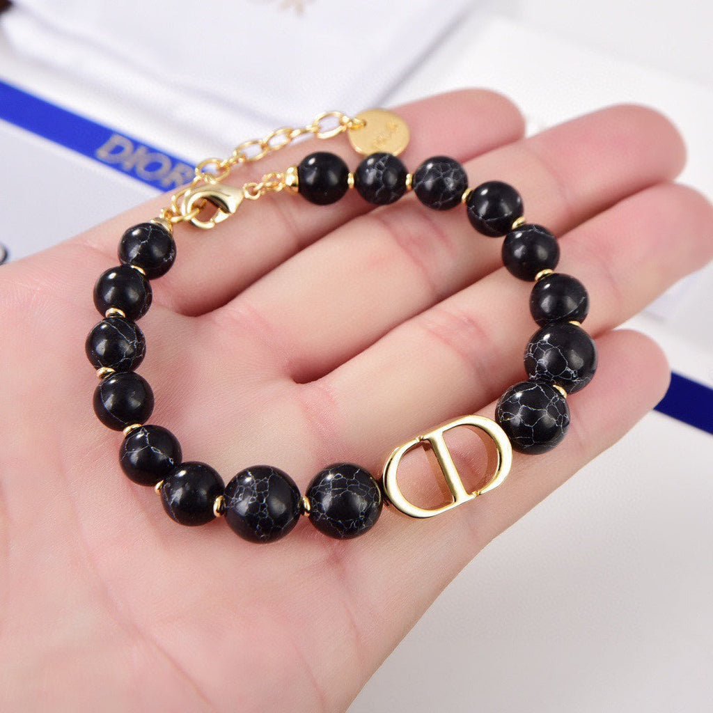 18K Dior 30 Montaigne Black Pearls Bracelet