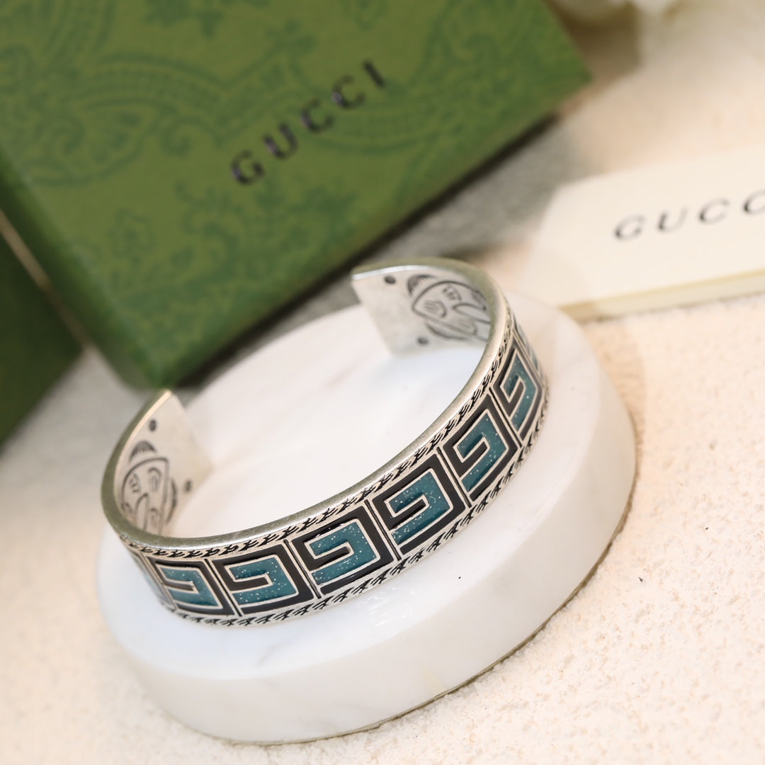 Gucci Cube Green Wide Bracelet