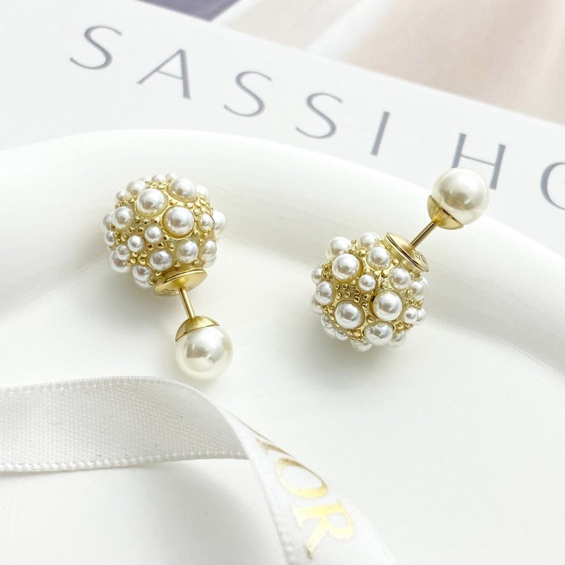 18K Dior Pearl Gold Earrings