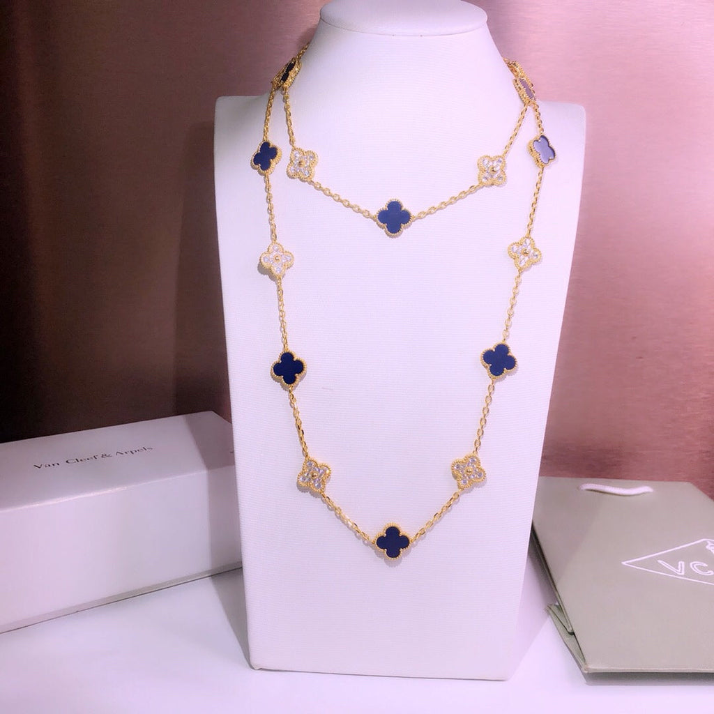 18K Van Cleef & Arpels Vintage Alhambra 20 Motifs Long Necklace