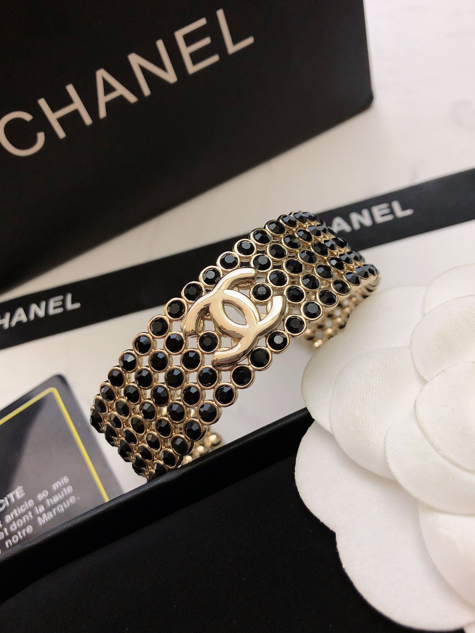 18K Chanel Black Cuff Bracelet