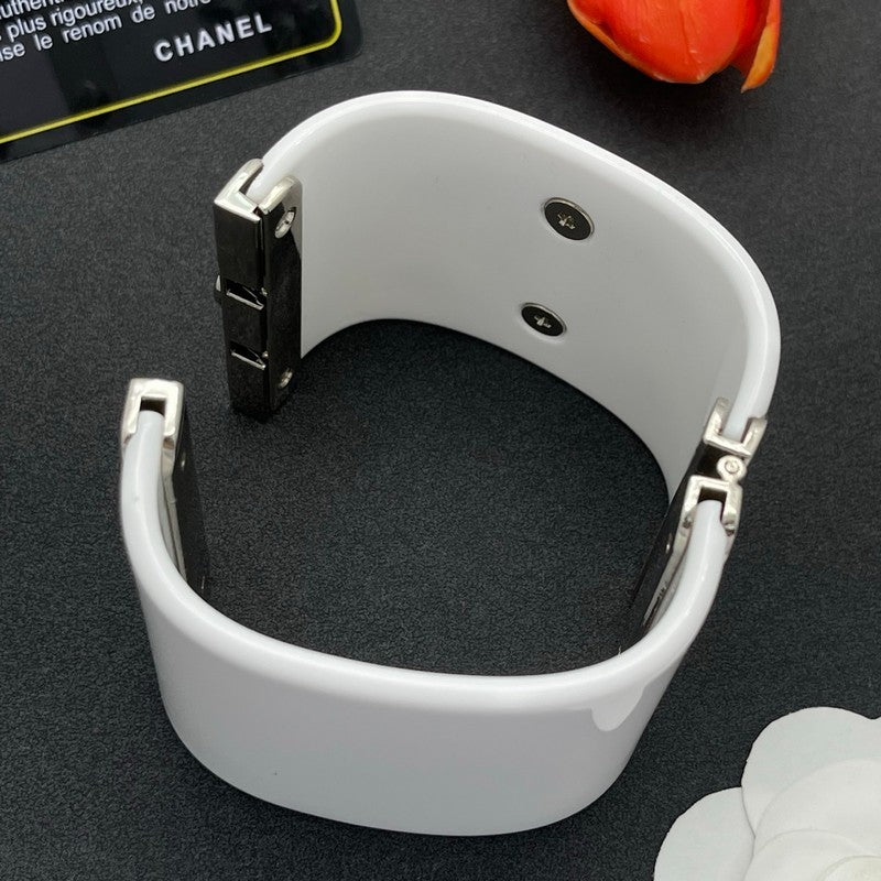 18K Chanel Pearl Diamond White Cuff Bracelet