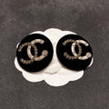 18K Chanel Black Earrings