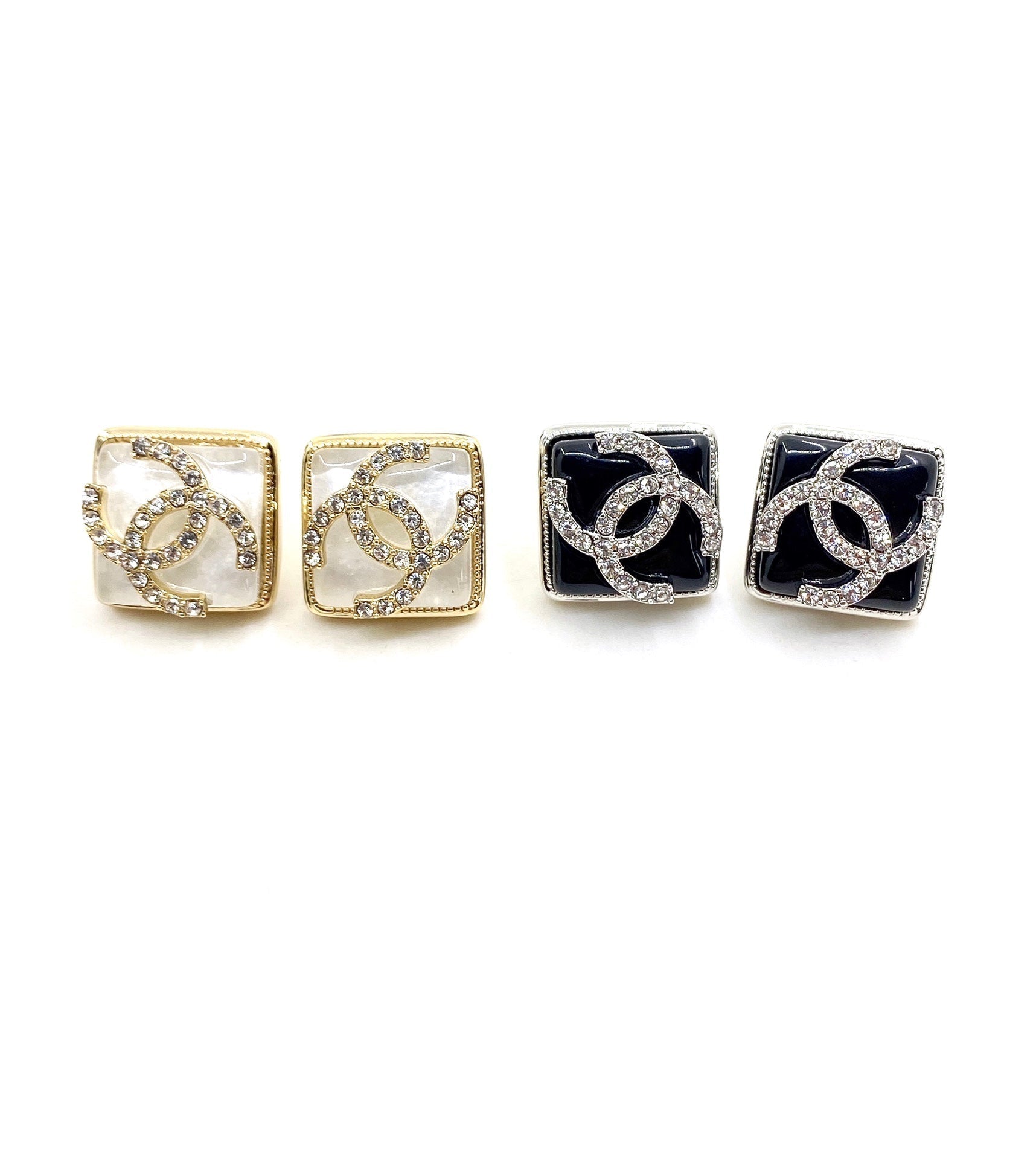 18K Chanel Square Earrings