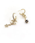 18K Chanel Pearl Long Pendant Earrings