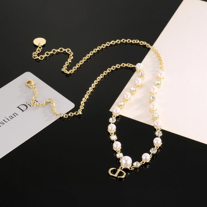 18K Dior Pearl Chain Necklace