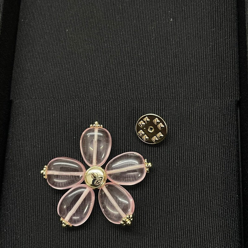18K Chanel Pink Resin Flower Brooch