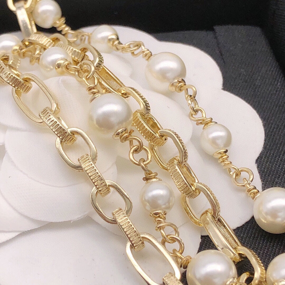 18K Chanel Pearl Chain Bracelet