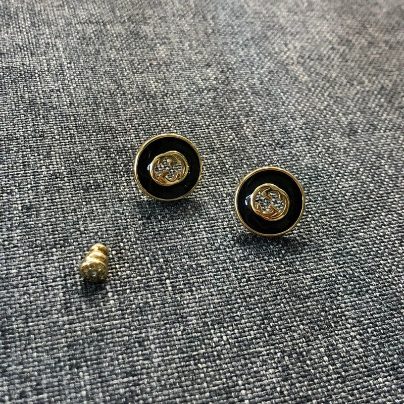 18K Gucci Black Gold Earrings