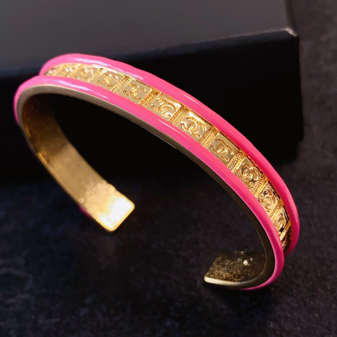 18K Chanel Pink Open Cuff Bracelet
