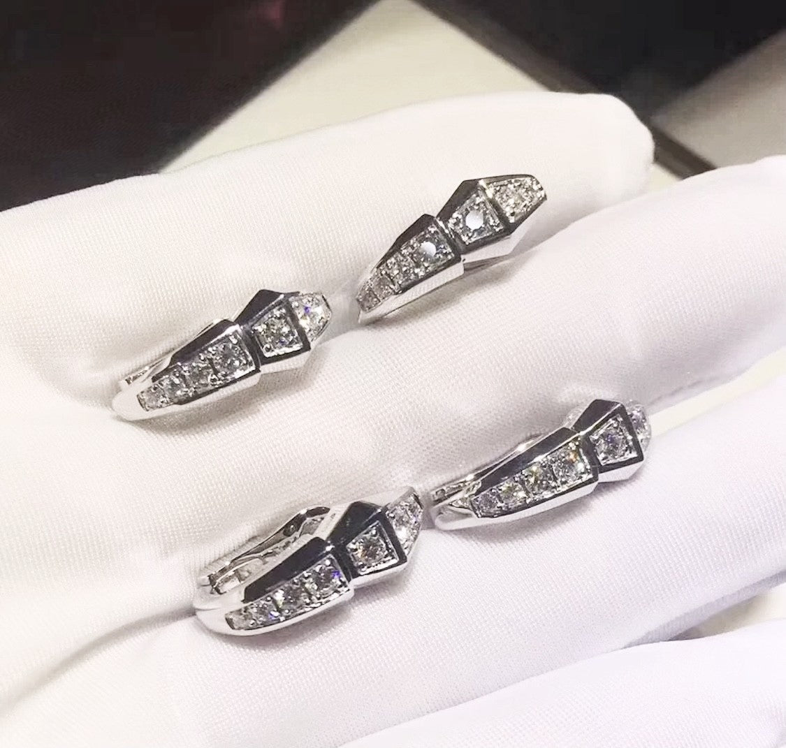 18K BVLGARI BV Serpenti Diamond Earrings