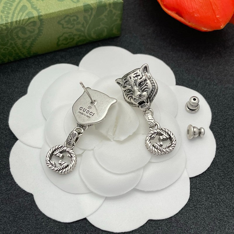 18K Gucci Tiger Drop Earrings