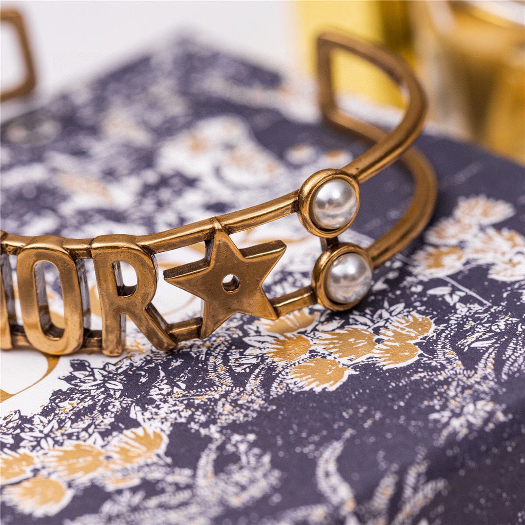 18K Dior J'Adior Pearls Open Cuff Bracelet