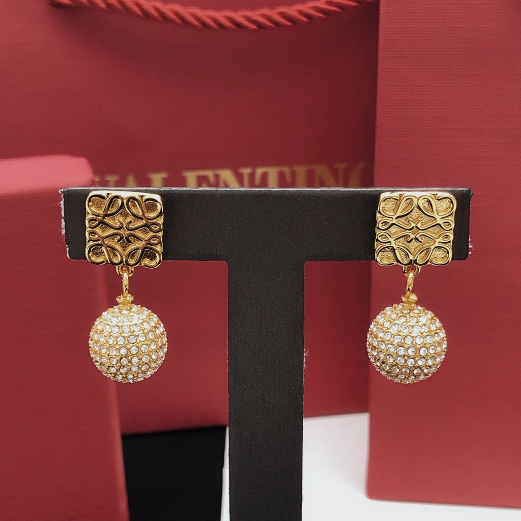 18K Loewe Anagram Diamonds Earrings