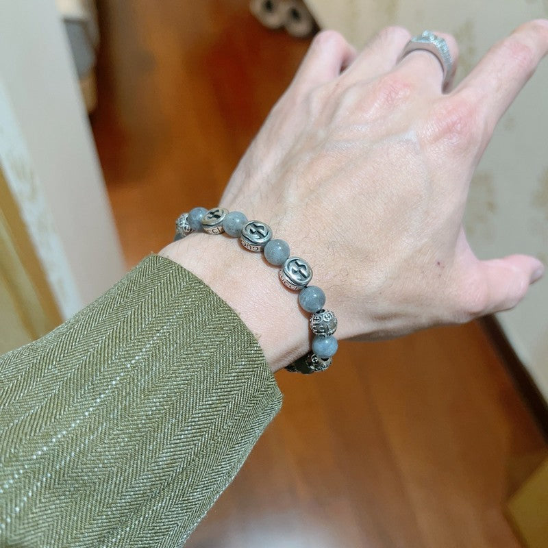 18K Gucci Anger Forest Grey Pearl Chain Bracelet