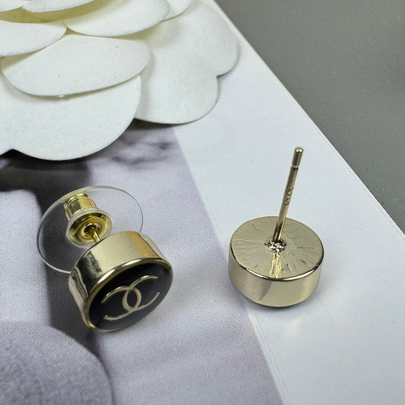 18K Chanel 25K Black Gold Earrings