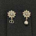 18K Dior Flower Diamond Earrings