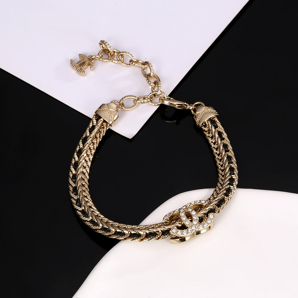 18K Chanel Strass Chain Bracelet