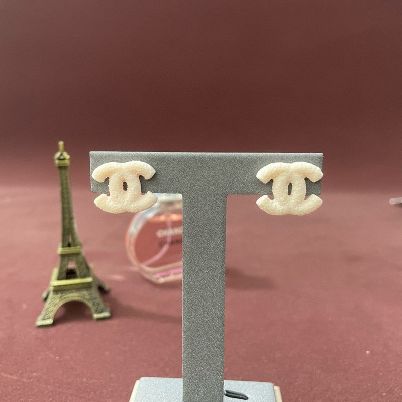 18K Chanel Pink Resin Earrings