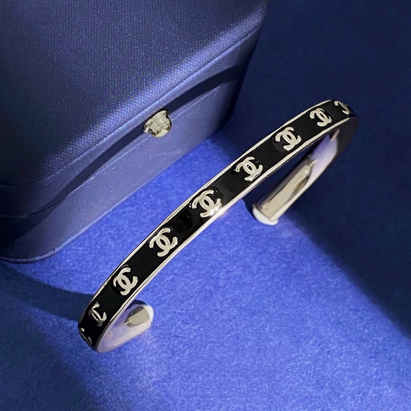 18K Chanel Black & White Open Cuff Bracelet