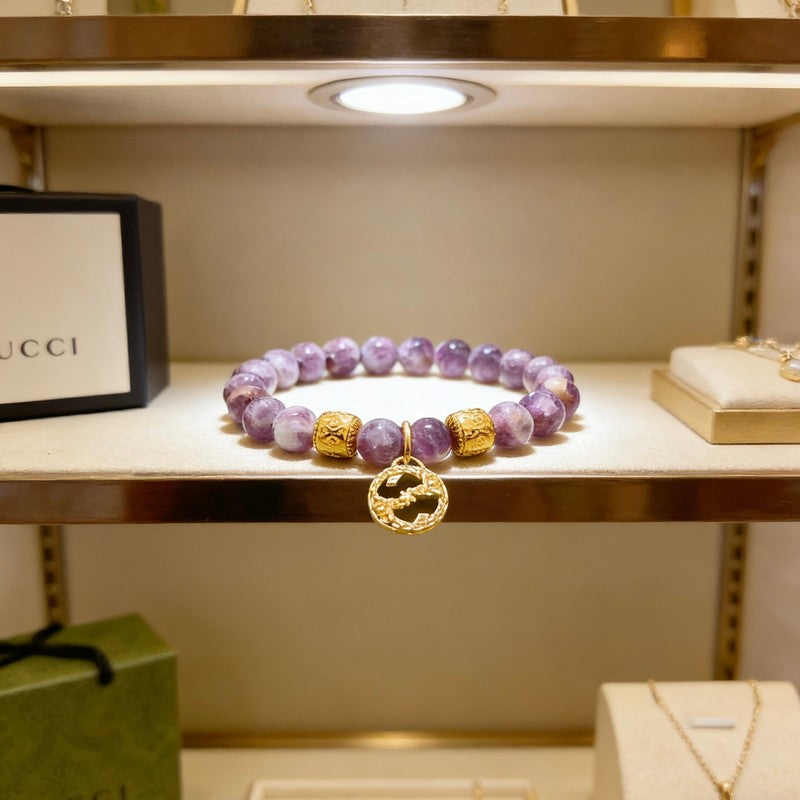 18K Gucci Anger Forest Violet Bead Chain Bracelet