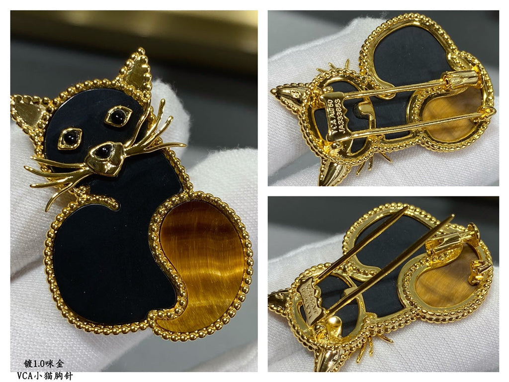 18K Van Cleef & Arpels Lucky Animals Cat Clip Brooch