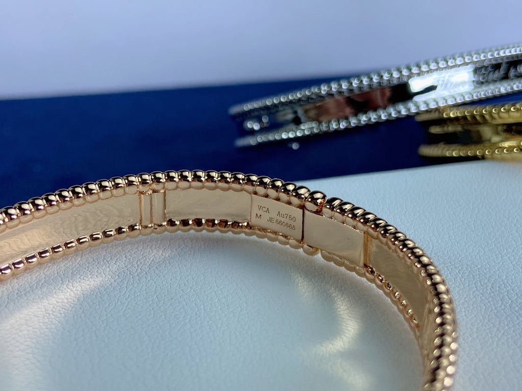 18K Van Cleef & Arpels Rose Gold Perlee Signature Bracelet