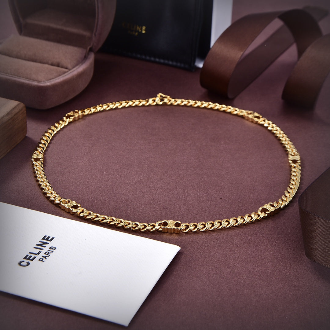 18K Dior Triomphe Small Gourmette Necklace