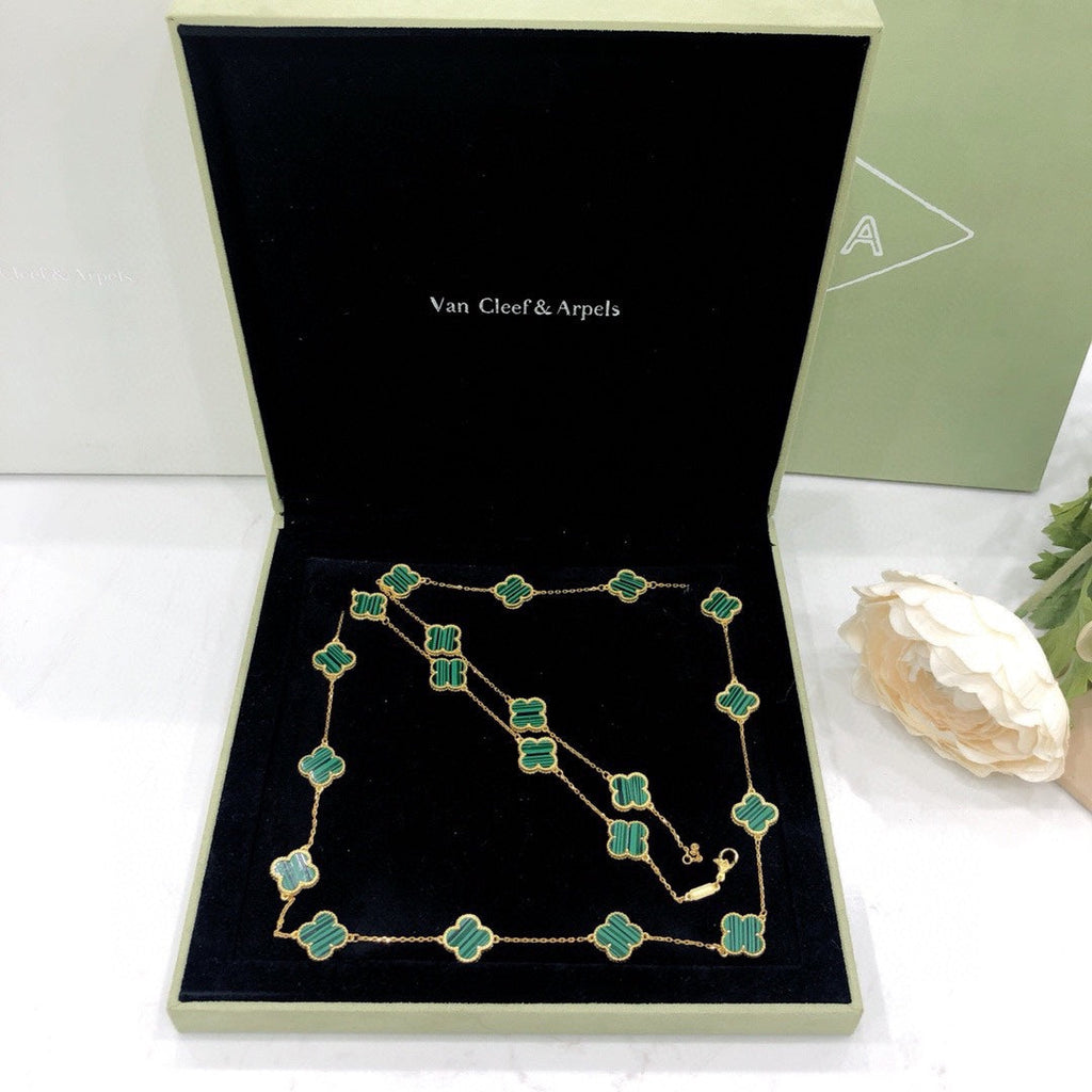 18K Van Cleef & Arpels Vintage Alhambra 20 Motifs Long Necklace