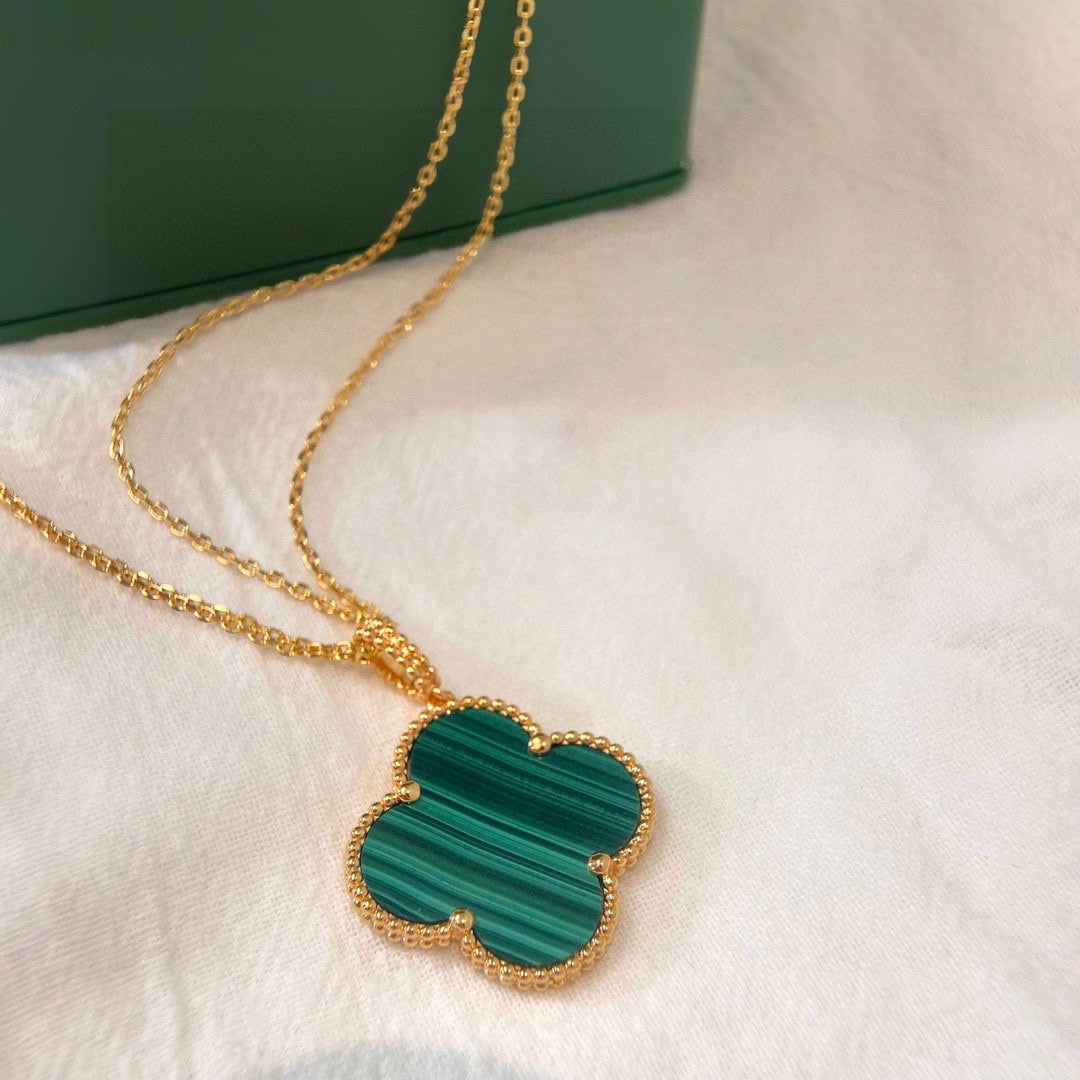 18K Van Cleef & Arpels Magic Alhambra Malachite Necklace