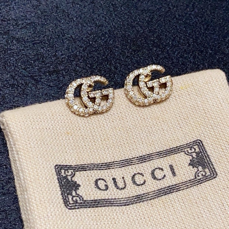 18K Gucci Diamond Gold Earrings