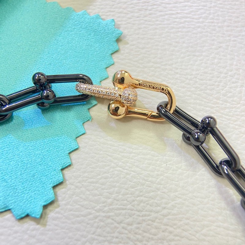 18K Tiffany HardWear Titanium Link Necklaces
