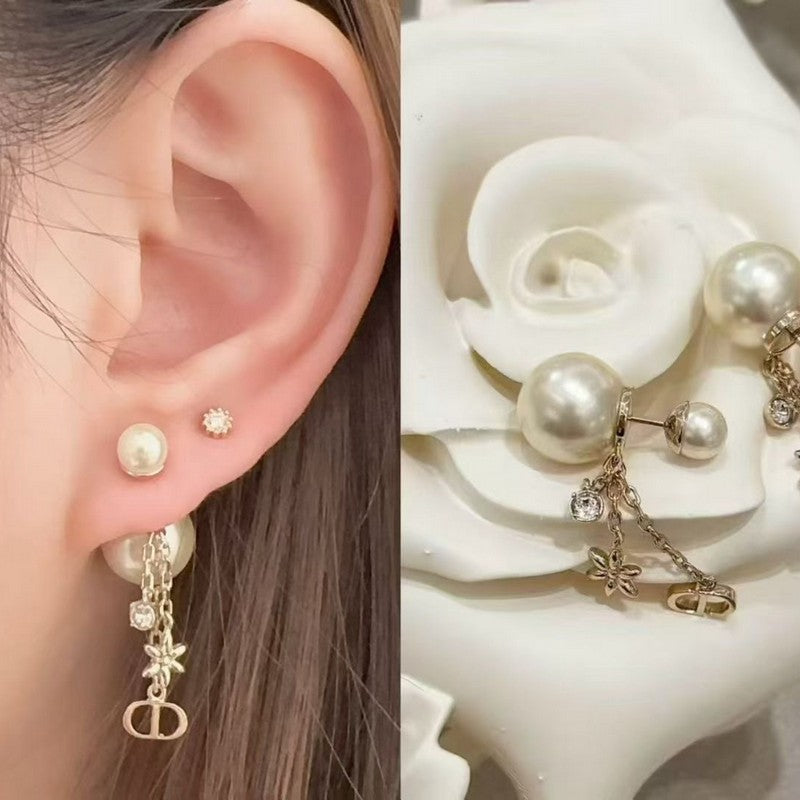 18K Dior Tribales Tassel Diamond Earrings
