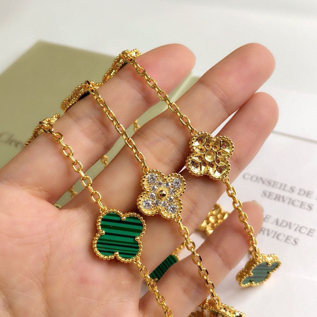 18K Van Cleef & Arpels Vintage Alhambra 20 Motifs Long Clover Necklace