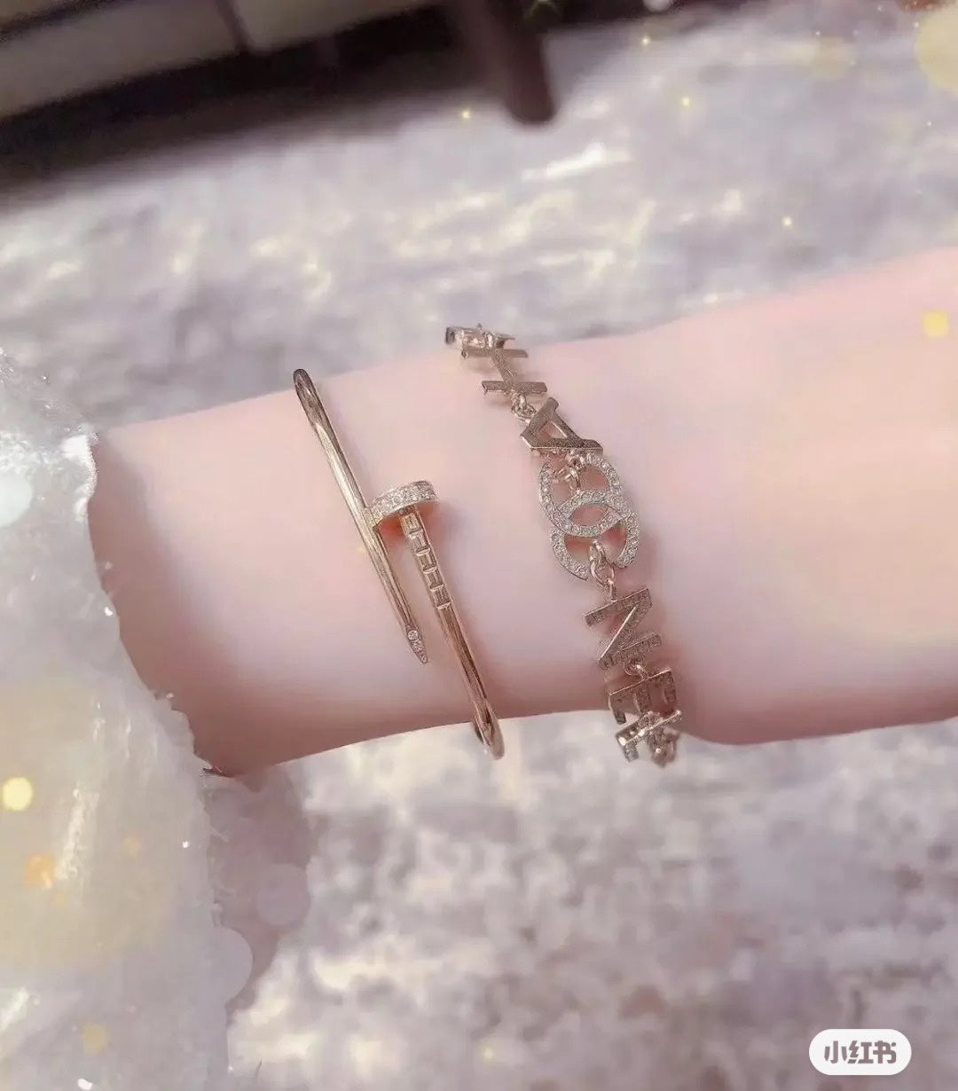 18K Chanel Script Chain Bracelet