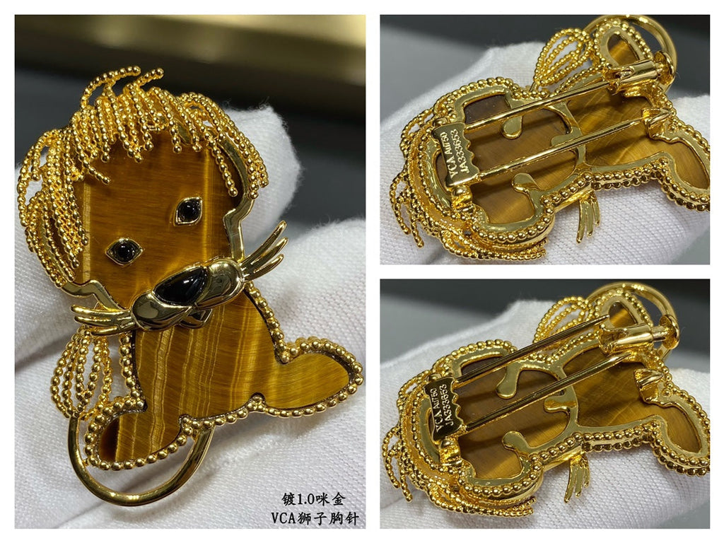 18K Van Cleef & Arpels Lucky Animals Lion Clip Brooch