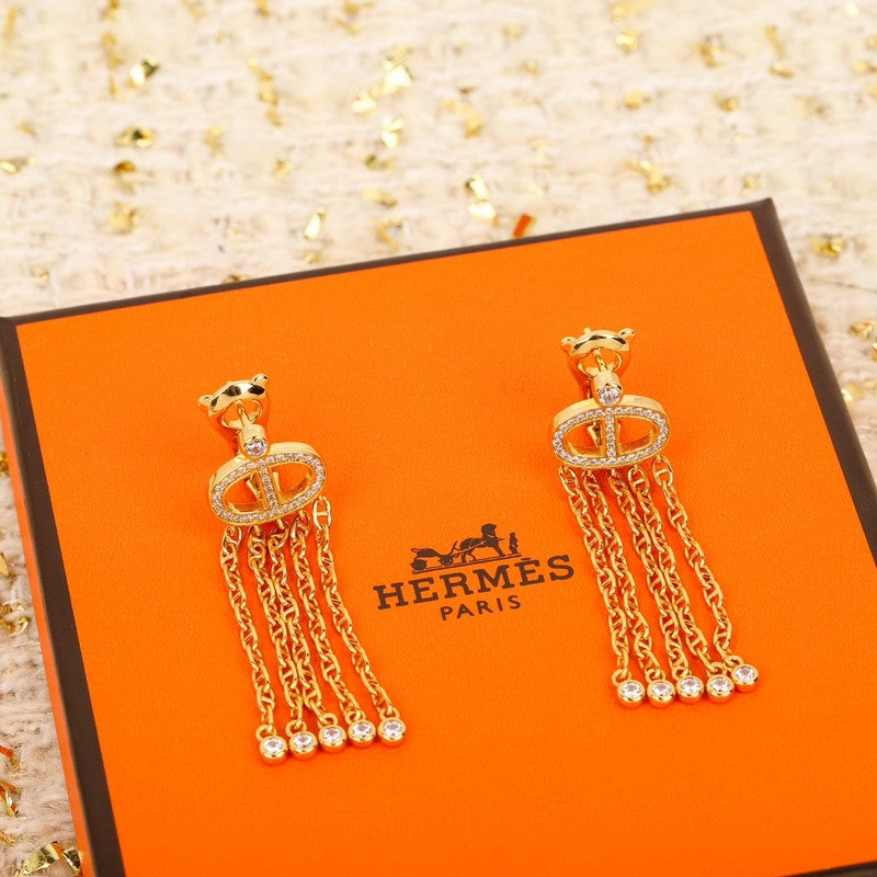 18K Farandole Diamond Hermes Tassel Earrings