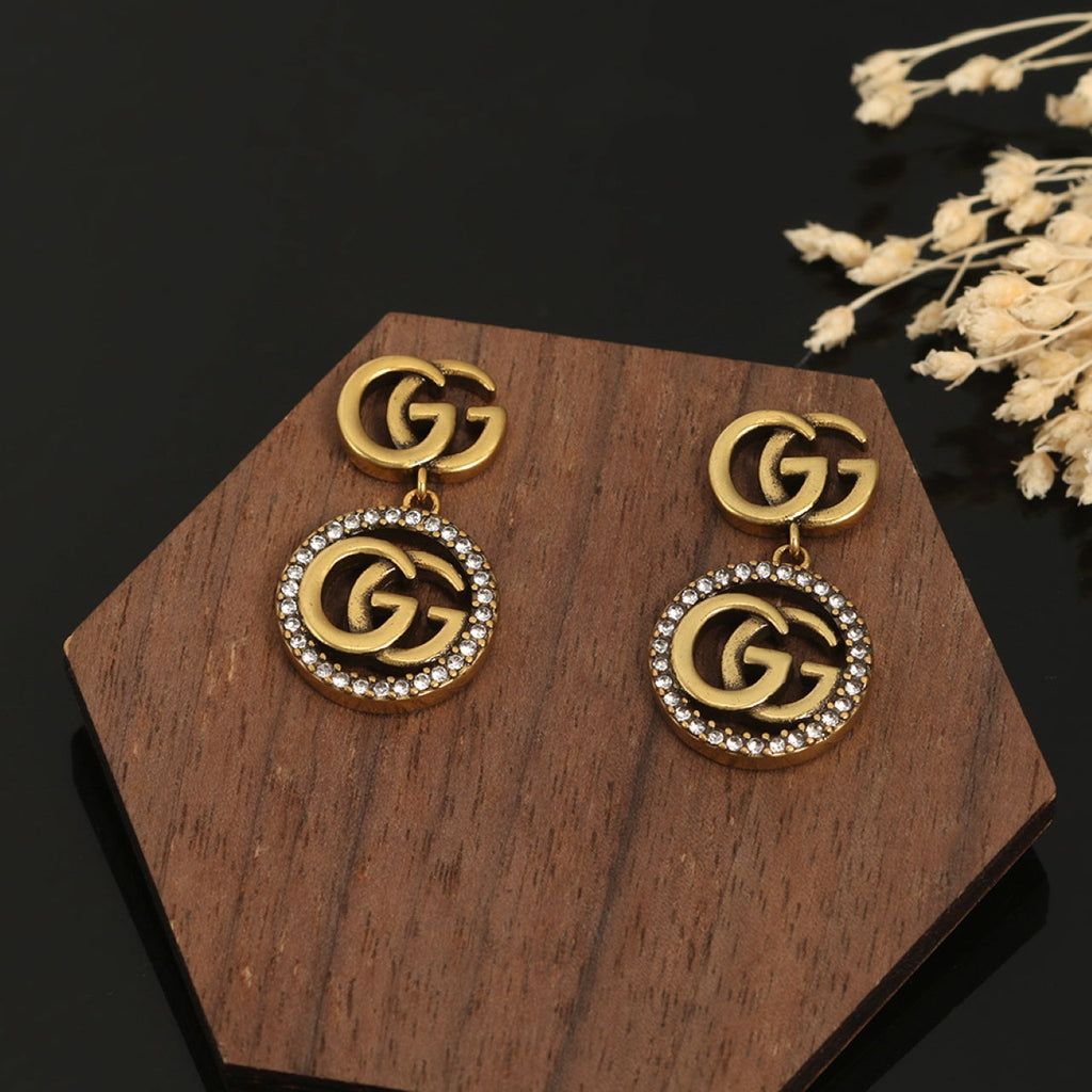 18K Gucci Crystals Vintage Earrings