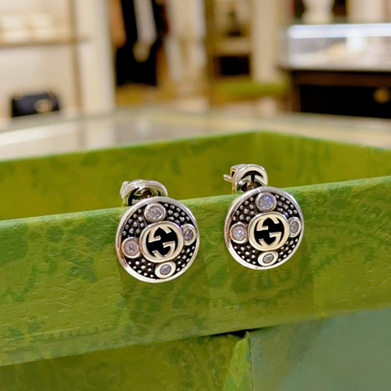 18K Gucci Gold Diamond Earrings