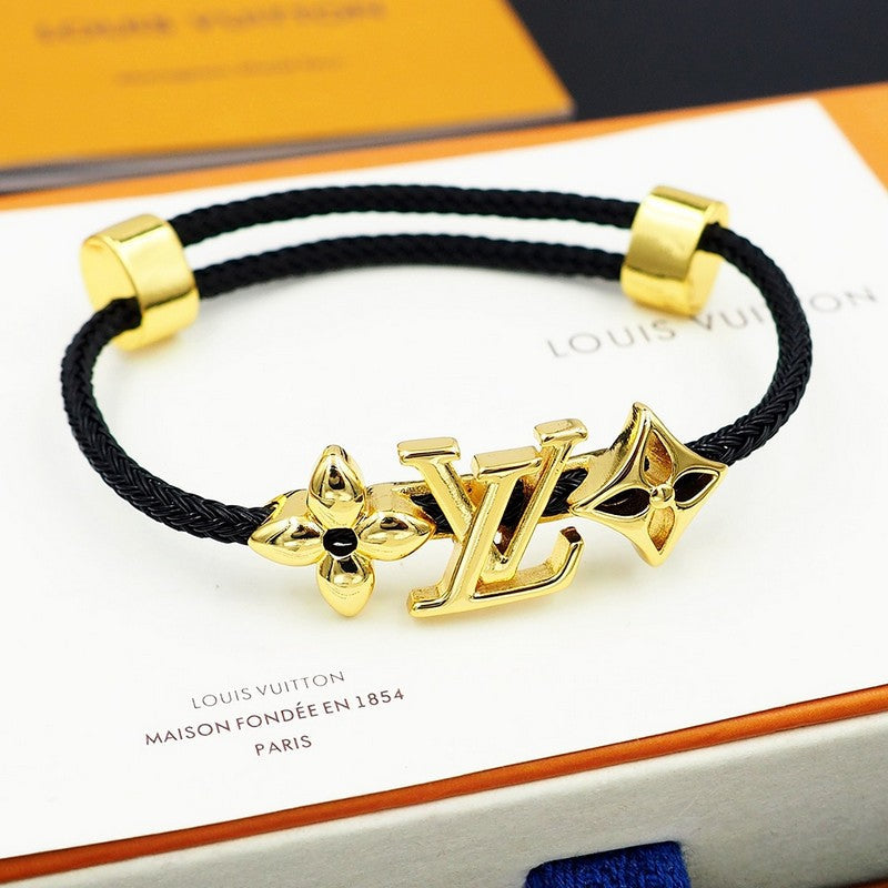 18K Louis Vuitton Monogram Black Gold Bracelet