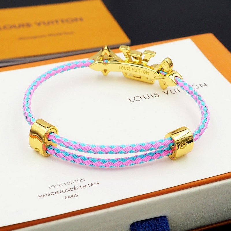 18K Louis Vuitton Monogram Pink & Purple Gold Bracelet