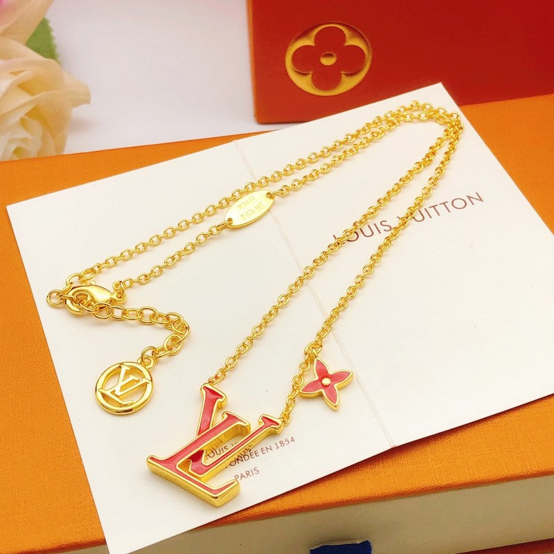 18K Louis Vuitton Iconic Red Logo Necklace